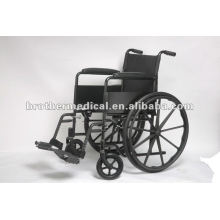 Black Powder Coated Stahl Manueller Rollstuhl mit Mag Wheel